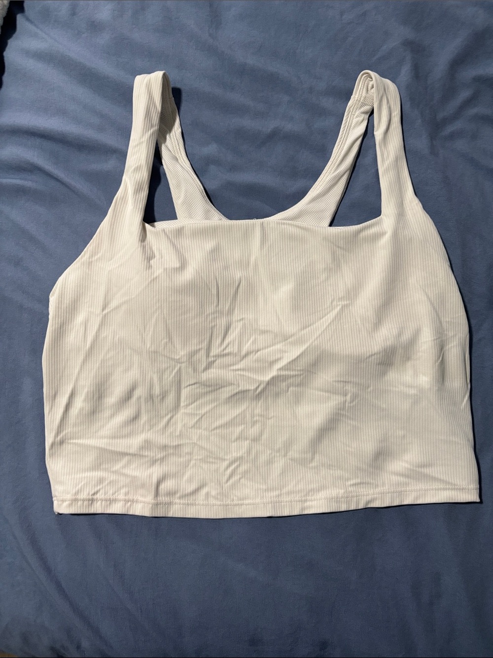 White Ribbed Scoop Neck Bralette - Women Intimates & Sleepwear